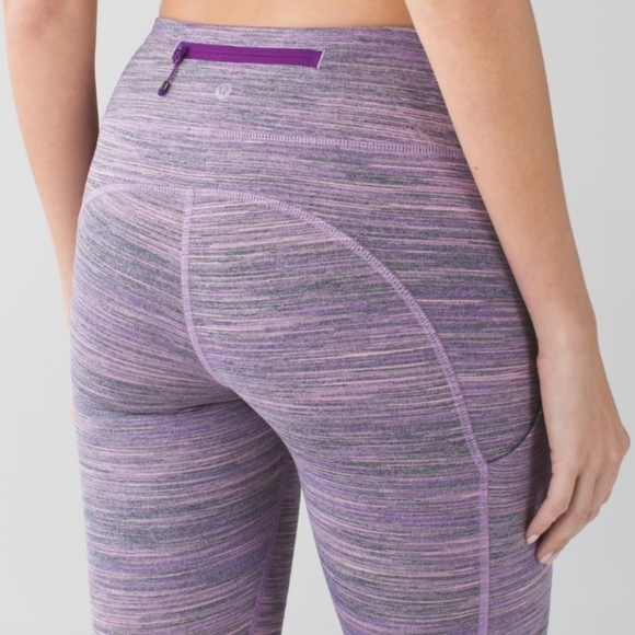 Lululemon Speed Tight Space Dye Camo Tender Violet Black Grape 8 Medium - Picture 4 of 7